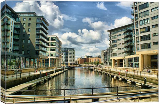 Clarence Dock Canvas Print by Maria Tzamtzi Photography