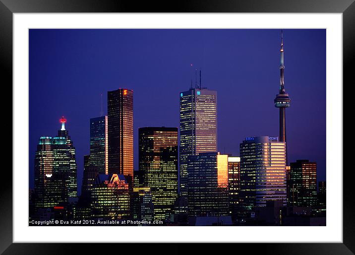 Toronto Aglow Framed Mounted Print by Eva Kato