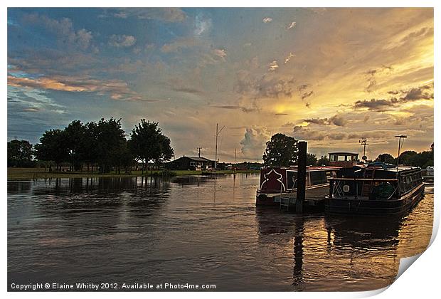 Sun-Set at Trent lock Print by Elaine Whitby