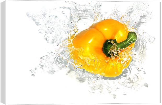 Fresh Yellow Pepper Canvas Print by Anthony Michael 