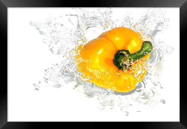 Fresh Yellow Pepper Framed Print by Anthony Michael 