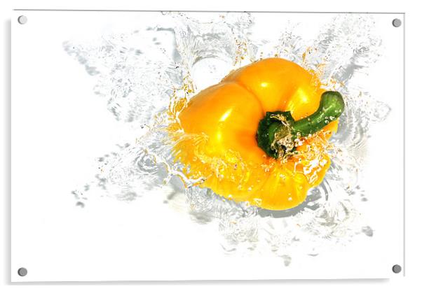Fresh Yellow Pepper Acrylic by Anthony Michael 