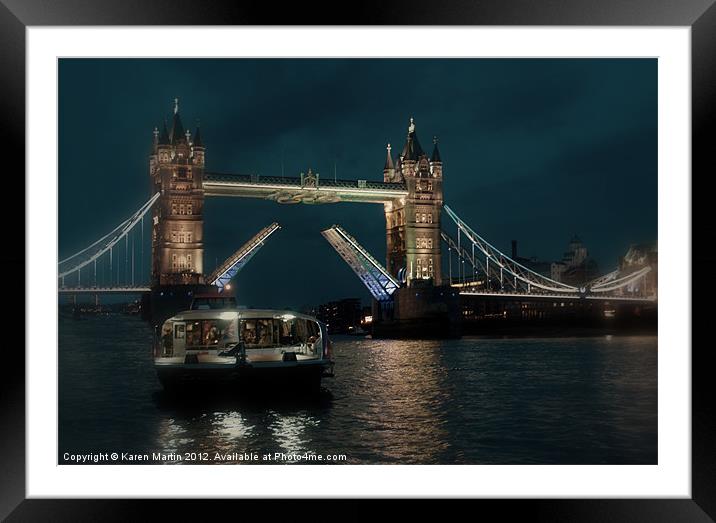 Tower Bridge and River Boat Framed Mounted Print by Karen Martin