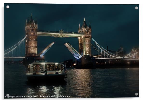 Tower Bridge and River Boat Acrylic by Karen Martin