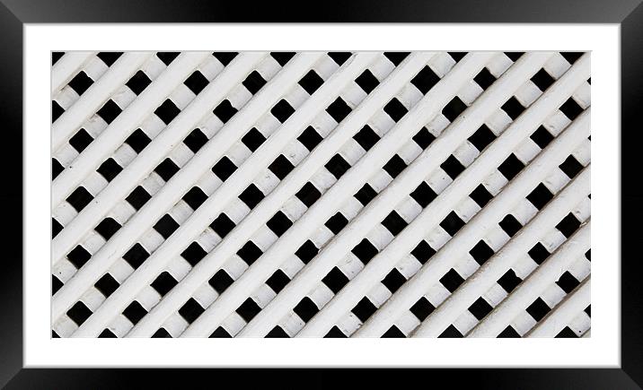 White wood lattice texture Framed Mounted Print by Arfabita  