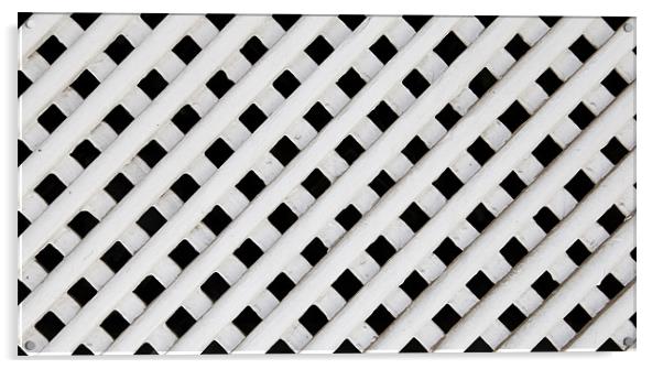 White wood lattice texture Acrylic by Arfabita  