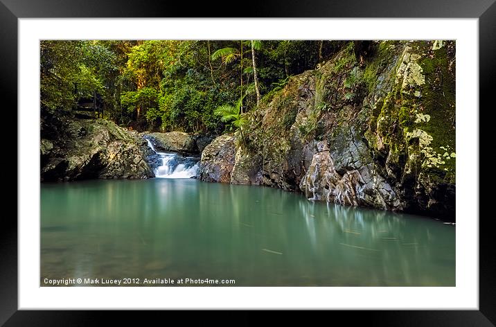 The Cascades of Mt Cougal Framed Mounted Print by Mark Lucey
