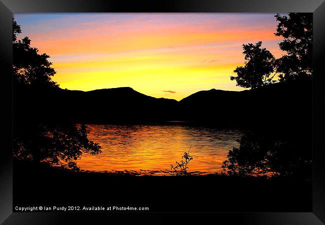 Sunset at Loch Eil Framed Print by Ian Purdy