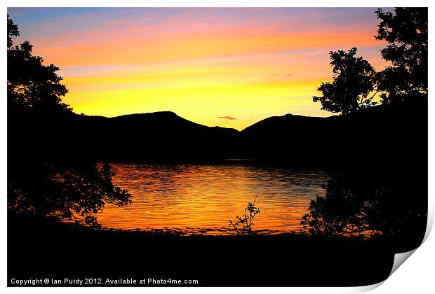 Sunset at Loch Eil Print by Ian Purdy