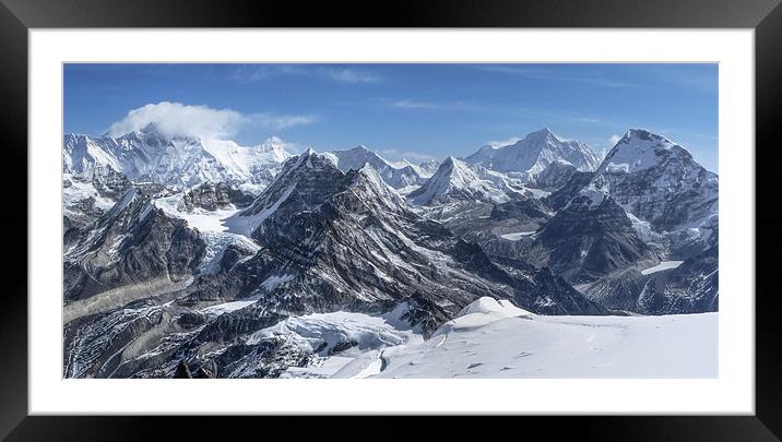 Himalayas from Mera Peak Framed Mounted Print by World Images