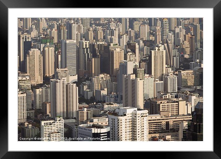 Bangkok panoramic view Framed Mounted Print by stefano baldini