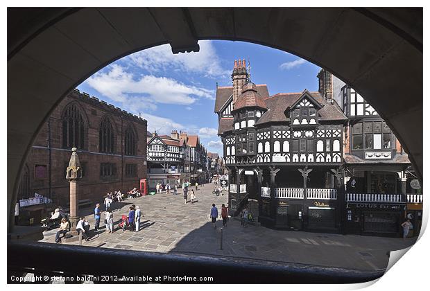 The Rows in Chester Print by stefano baldini
