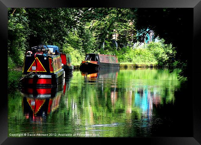 COLOURFUL CANAL Framed Print by David Atkinson
