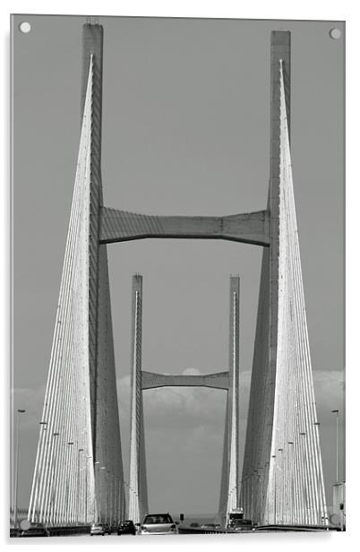 Second Severn Bridge Acrylic by Donna Collett