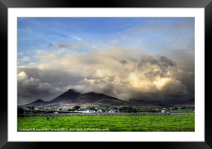 Angry clouds over Binian Framed Mounted Print by David McFarland