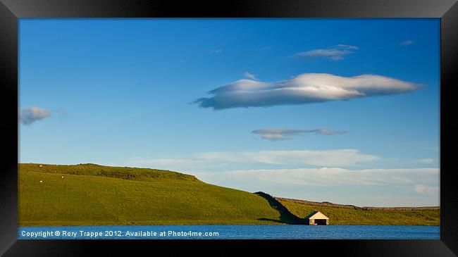 Cloud over Cregennen boat house Framed Print by Rory Trappe