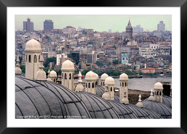 Istanbul Hamam Roofs Framed Mounted Print by Eva Kato