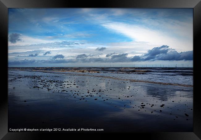 Deep blue skegness beach Framed Print by stephen clarridge