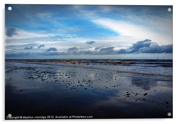 Deep blue skegness beach Acrylic by stephen clarridge