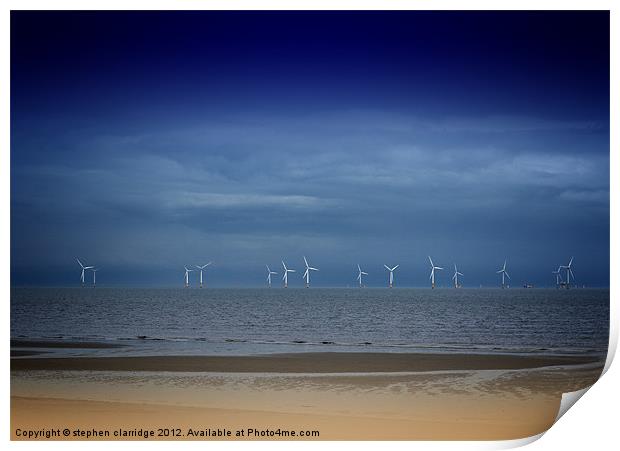 East coast wind farm Print by stephen clarridge