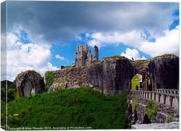 Corfe Castle Canvas Print by Mike Streeter