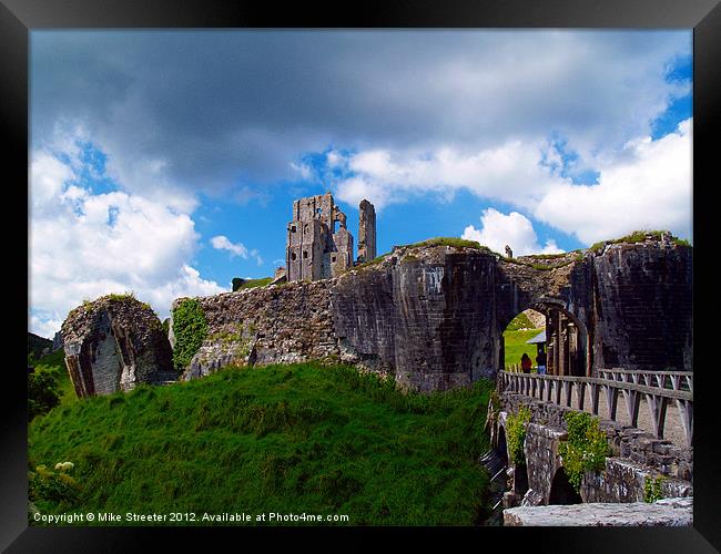 Corfe Castle Framed Print by Mike Streeter