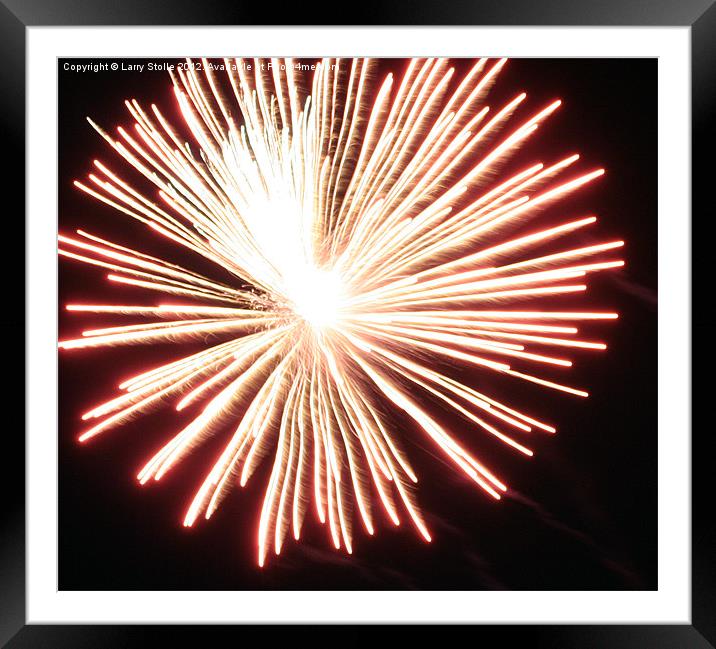 FIREWORK Framed Mounted Print by Larry Stolle