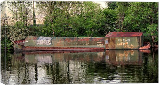 Old Pig Iron Barge Canvas Print by Pauline Tims