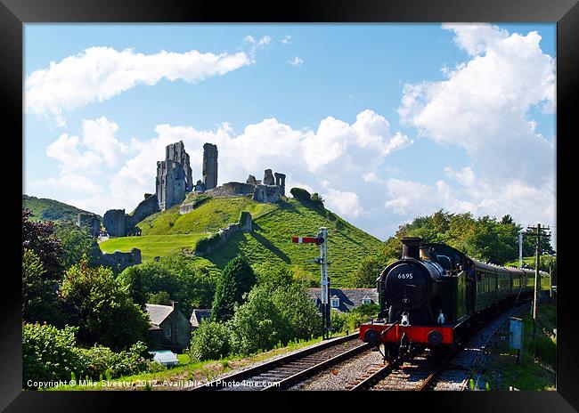 6695 at Corfe Castle Station 2 Framed Print by Mike Streeter