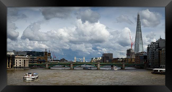 The Shard and Thames view Framed Print by Gary Eason