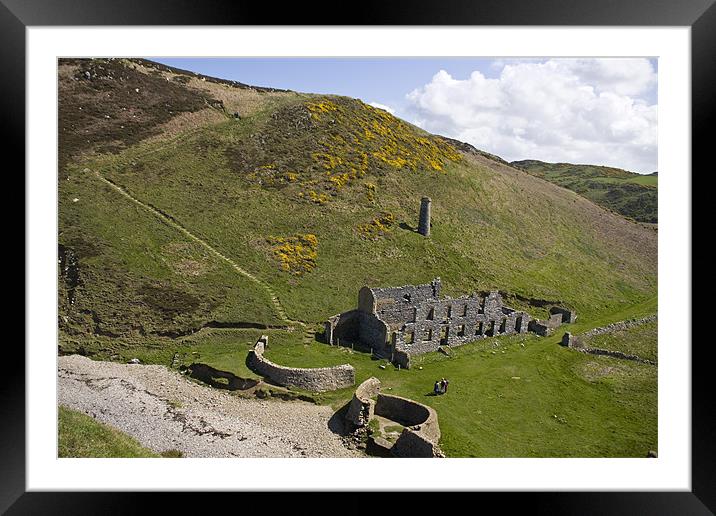 Porth Llanlleiana and the old brick works Framed Mounted Print by Gail Johnson
