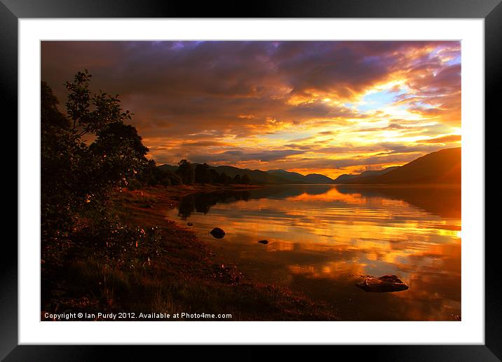 Loch Eil shoreline Framed Mounted Print by Ian Purdy