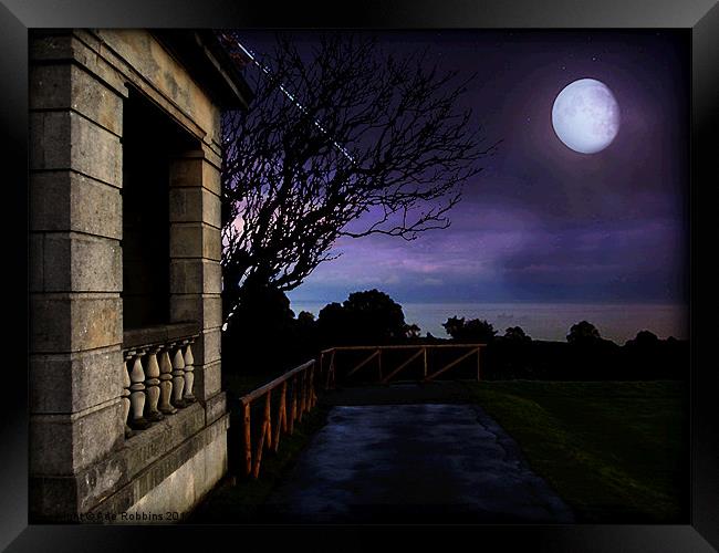 Scarborough Moon Framed Print by Ade Robbins
