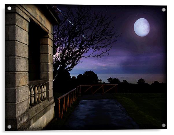 Scarborough Moon Acrylic by Ade Robbins