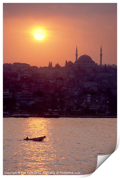 Istanbul Sunset Print by Eva Kato