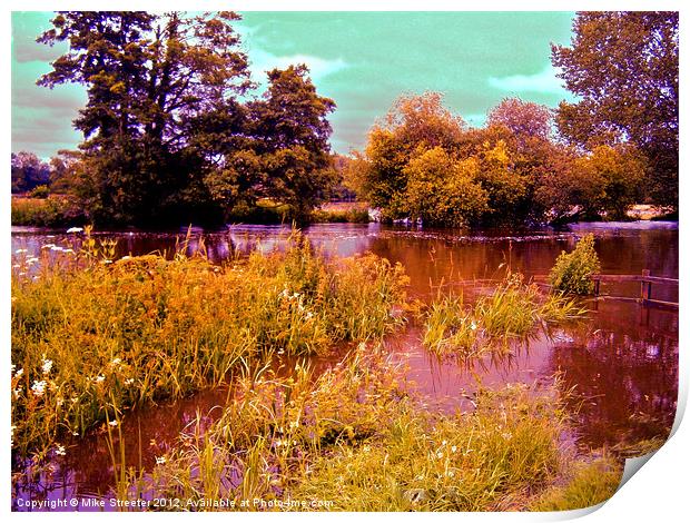 Summer river Print by Mike Streeter
