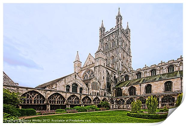 Gloucestershire, Cathedral Print by Elaine Whitby
