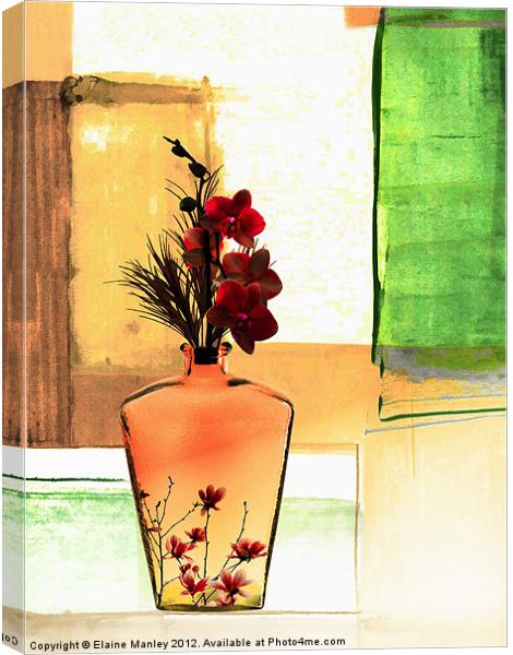 Floral Vase Canvas Print by Elaine Manley