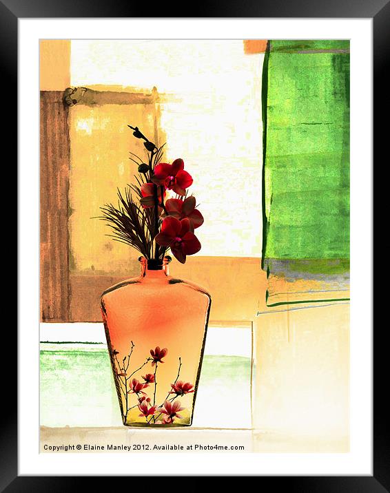 Floral Vase Framed Mounted Print by Elaine Manley