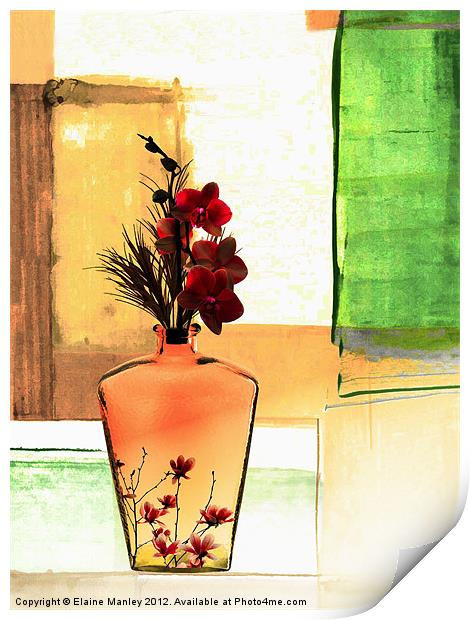 Floral Vase Print by Elaine Manley