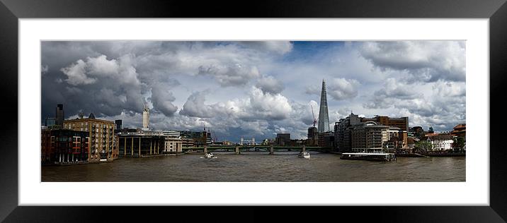 The Shard and the Thames at Southwark Framed Mounted Print by Gary Eason