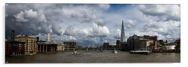 The Shard and the Thames at Southwark Acrylic by Gary Eason