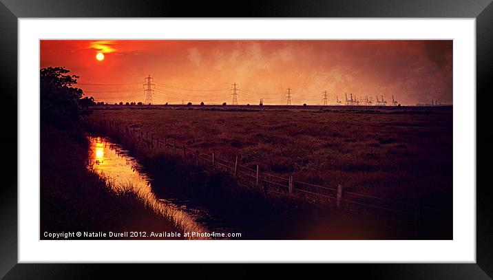 Sunset Pylons Framed Mounted Print by Natalie Durell