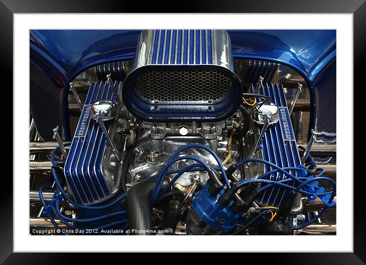 Hotrod Engine Framed Mounted Print by Chris Day