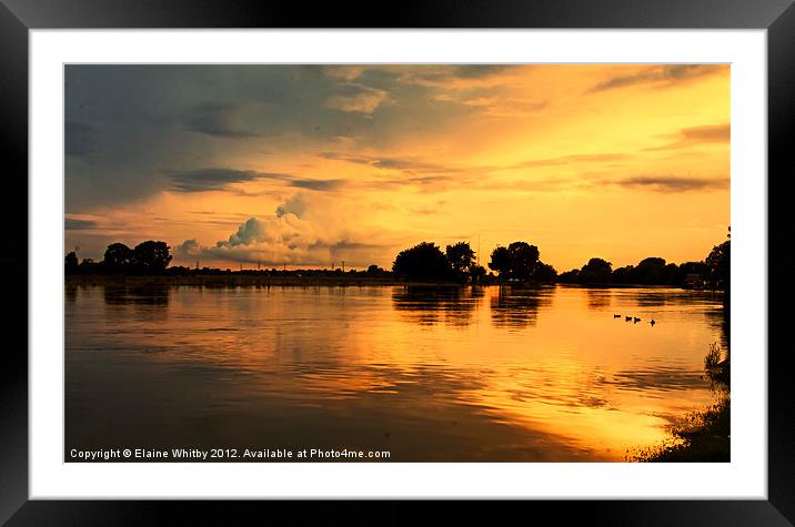 Sun-Set at Trent lock Framed Mounted Print by Elaine Whitby