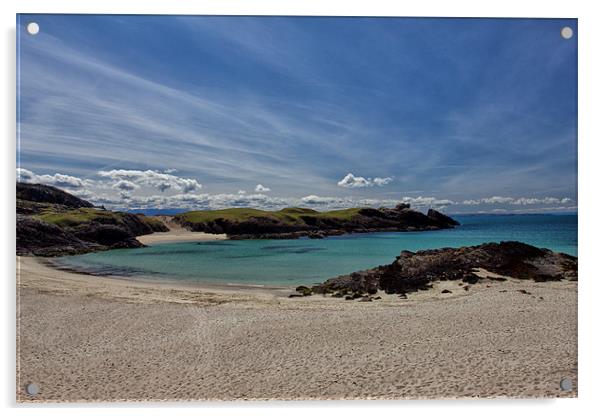 Clachtoll Bay Scotland Acrylic by Derek Beattie