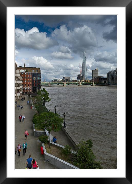Shard London pedestrians Framed Mounted Print by Gary Eason