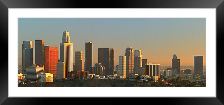 L.A Skyline Framed Mounted Print by Panas Wiwatpanachat