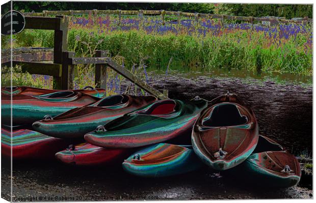 Canoes Canvas Print by Ade Robbins