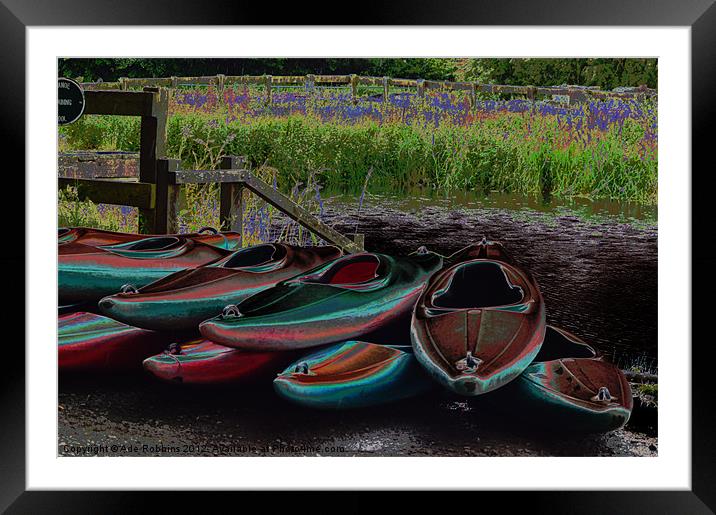 Canoes Framed Mounted Print by Ade Robbins
